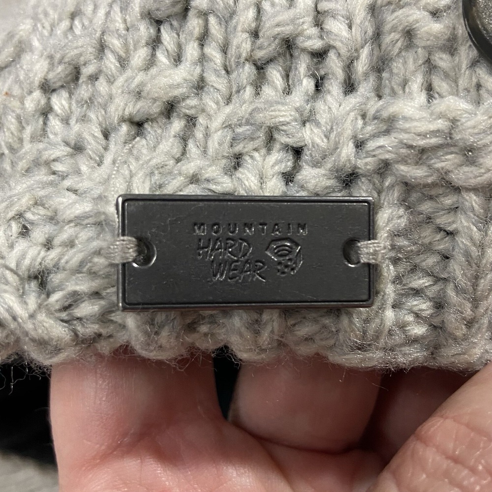 Mountain Hardwear Women's Brim Beanie Gray Wool Blend Knit Hat Outdoors Hiking